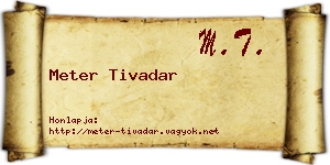 Meter Tivadar névjegykártya